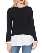 Vince Camuto Layered Look Crewneck Sweater