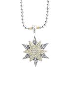 Lagos 18k Gold & Sterling Silver North Star Diamond Pendant Necklace, 16