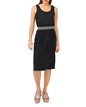Vince Camuto Embroidered Smocked Waist Sleeveless Dress