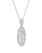 Kc Designs Diamond Round And Baguette Pendant Necklace In 14k White Gold, .75 Ct. T.w.