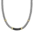 Lagos 18k Yellow Gold & Sterling Silver Diamond Lux Black Diamond Necklace, 18