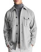 Reiss Liam Wool Blend Solid Regular Fit Shirt Jacket