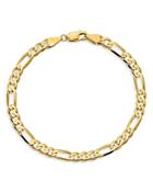Bloomingdale's Men's Figaro Link Chain Bracelet In 14k Yellow Gold - 100% Exclusive