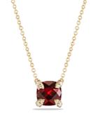 David Yurman Chatelaine Pendant Necklace With Garnet And Diamonds In 18k Gold