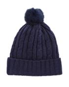 Marcus Adler Wool Beanie With Rabbit Fur Pom-pom - Compare At $38