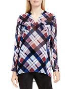 Two By Vince Camuto Plaid Fable Split Neck Tunic