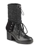 Sigerson Morrison Gladys Leather And Felt Mid Calf Booties