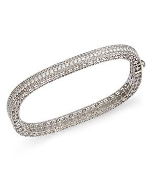 Robert Coin 18k White Gold Princess Diamond Bangle Bracelet
