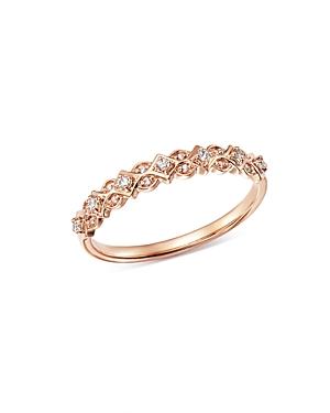 Bloomingdale's Diamond Geometric Stacking Ring In 14k Rose Gold, 0.10 Ct. T.w. - 100% Exclusive