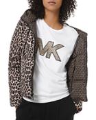 Michael Michael Kors Reversible Leopard & Logo-print Down Jacket