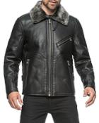 Andrew Marc Faux Fur Trim Faux Leather Jacket - Compare At $250