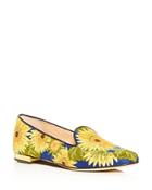 Charlotte Olympia Women's Floral-embroidered Smoking Slippers