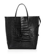 Alice.d Large Croc-embossed Leather Tote Bag