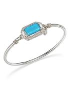 Judith Ripka Sterling Silver Avery Doublet Bangle With Rock Crystal
