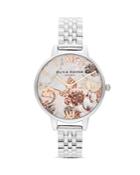 Olivia Burton Marble Florals Link Bracelet Watch, 34mm