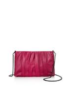 Halston Heritage Grace Ruched Leather Clutch