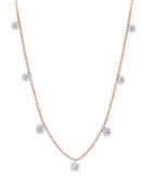 Graziela Gems 18k Rose Gold Diamond Dangle Floating Statement Necklace, 18