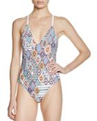 Red Carter Free Spirit Braided Back One Piece Swimsuit