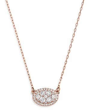 Bloomingdale's Diamond Oval Pendant Necklace In 14k Rose Gold, 0.50 Ct. T.w. - 100% Exclusive