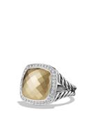 David Yurman Ring With 14k Gold Dome And Diamonds