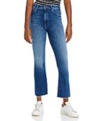 Mother The Hustler Frayed Flare Leg Ankle Jeans In Satisfaction, Guaranteed