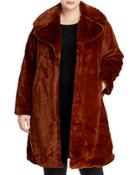 Aqua Curve Faux-fur Coat With Wide Lapels - 100% Exclusive