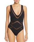 Kenneth Cole Plunge One Piece Swimsuit