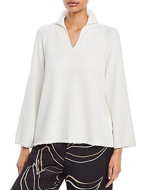 Lafayette 148 New York Ribbed Collar A Line Sweater