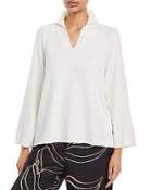 Lafayette 148 New York Ribbed Collar A Line Sweater