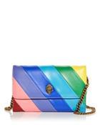 Kurt Geiger London Kensington Rainbow Stripe Leather Chain Wallet
