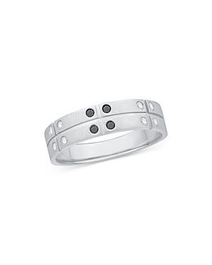 Bloomingdale's Men's White & Black Diamond Band In 14k White Gold, 0.15 Ct. T.w. - 100% Exclusive
