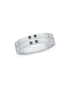 Bloomingdale's Men's White & Black Diamond Band In 14k White Gold, 0.15 Ct. T.w. - 100% Exclusive