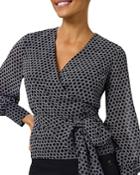 Hobbs London Elizabeth Geometric Print Wrap Blouse