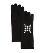 Aqua Embellished Gloves