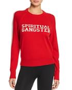 Spiritual Gangster Logo Intarsia Sweater