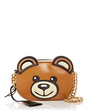 Moschino Teddy Bear Face Leather Shoulder Bag