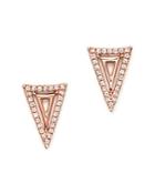 Diamond Triangle Earrings In 14k Rose Gold, .15 Ct. T.w.