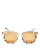 Le Specs No Smirking Mirrored Polarized Round Sunglasses, 50mm