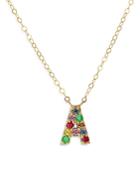 Rachel Reid 14k Yellow Gold Rainbow Gemstone Initial Necklace, 18