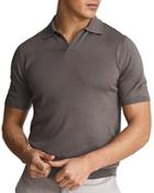 Reiss Duchie Merino Wool Solid Regular Fit Open Collar Polo Shirt