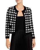 C By Bloomingdale's Houndstooth Cashmere Cropped Cardigan - 100% Exclusive