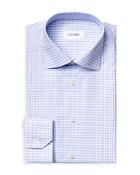 Eton Grid Check Natural Stretch Slim Fit Dress Shirt
