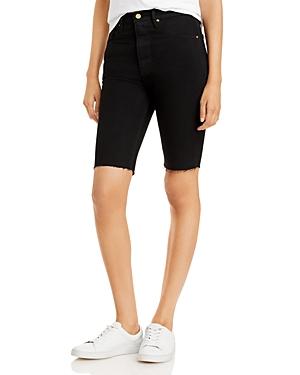 Frame Le Vintage Denim Bermuda Shorts In Film Noir