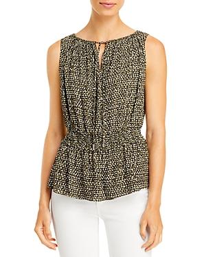 T Tahari Tie Front Georgette Blouse