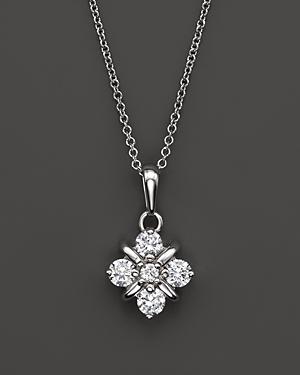 Diamond Pendant Necklace In 14k White Gold, .40 Ct. T.w.