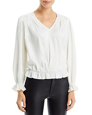 Status By Chenault Ruffled Jacquard Blouse
