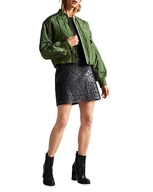 Ted Baker Faux Leather Lasercut Mini Skirt