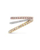 Hayley Paige For Hearts On Fire Platinum, 18k Rose & Yellow Gold Diamond Bring The Drama Power Band With Pink Sapphire