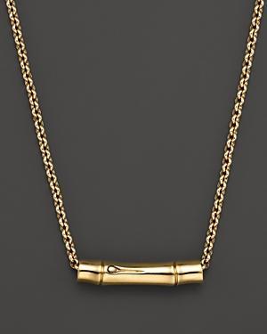 John Hardy Bamboo 18k Yellow Gold Slider Pendant On Chain Necklace, 16