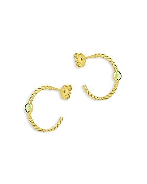 Bloomingdale's Peridot Twisted Hoop Earrings In 14k Yellow Gold - 100% Exclusive